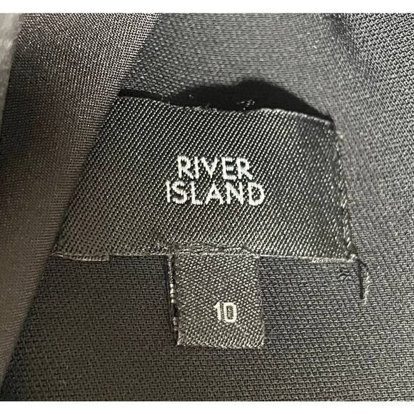 RIVER ISLAND Womens Keyhole High Neck Sleeveless Romper Black S 4-6 Boho Party - Picture 10 of 13